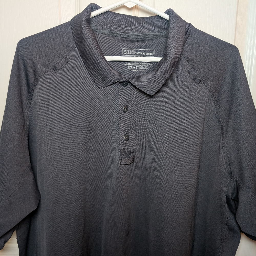 5.11 Tactical Polo Shirt Mens 2XL Black/Charcoal Short Sleeve Tactical Series
